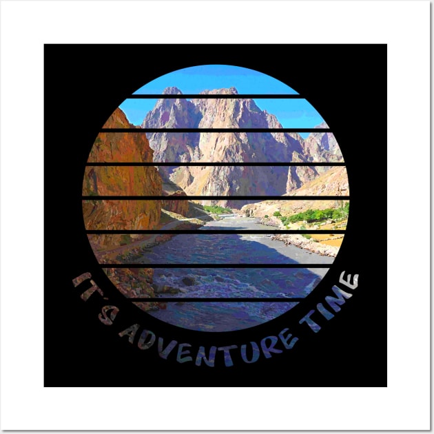 Adventure is Calling I have to go walking outside in nature and enjoy the hike in the beautiful surrounding between rivers, trees, rocks, wildlife and green fields. Hiking is a pure gem of joy.   Wall Art by Olloway